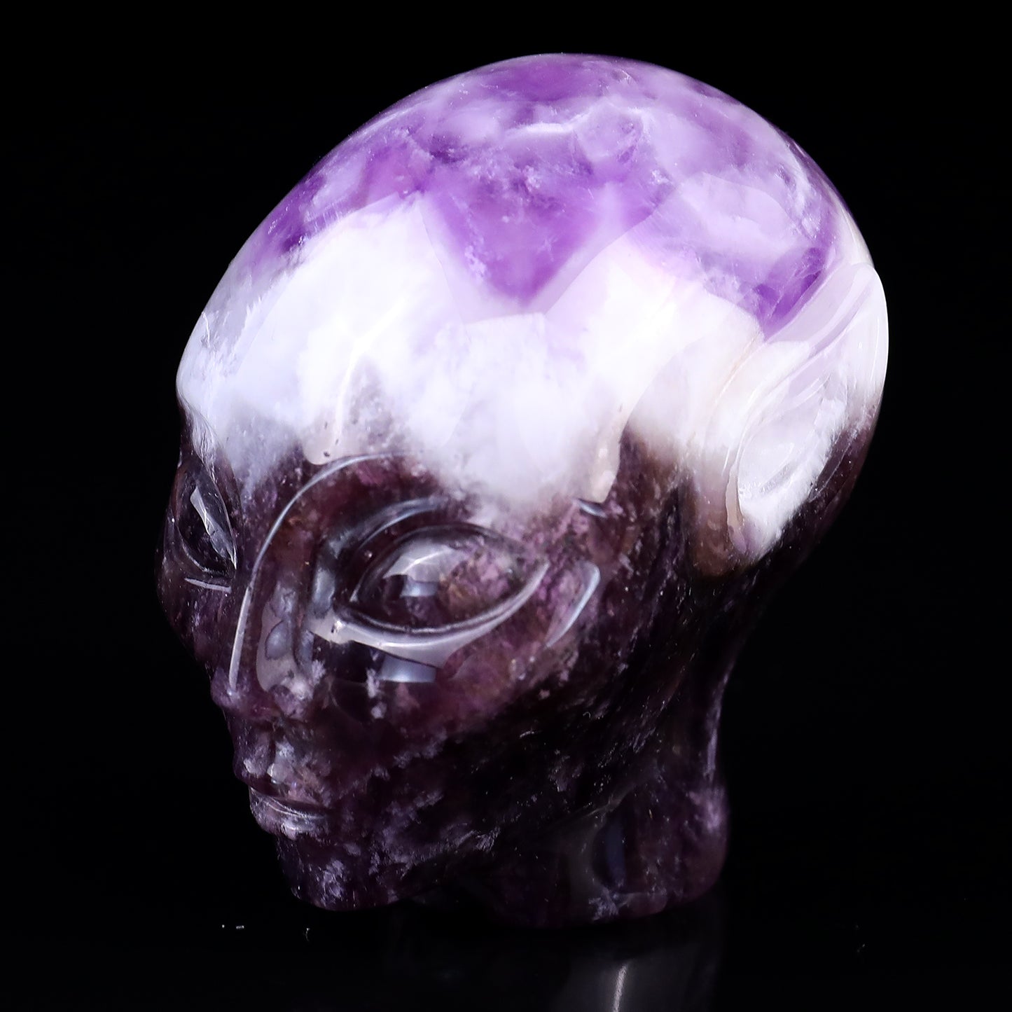 2.9"Dream Amethyst Hand Carved Crystal Elf Alien Sculpture Crystallumi