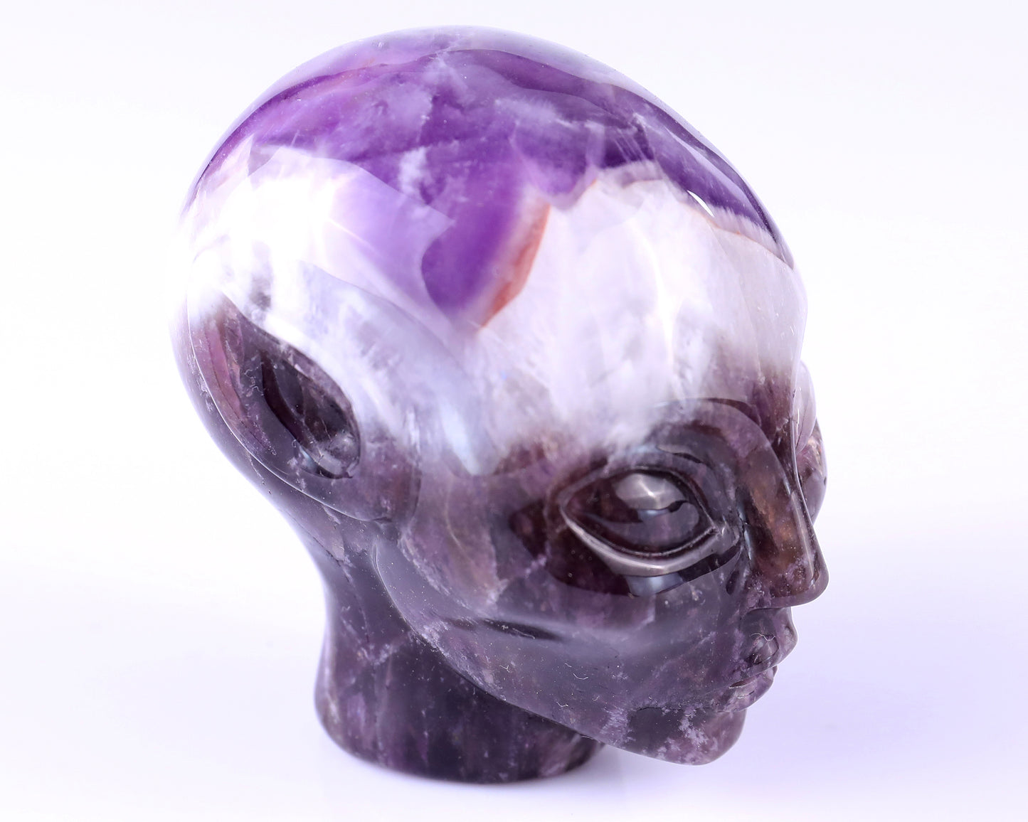 2.9" Dream Amethyst Hand Carved Crystal Elf Alien Sculpture Crystallumi