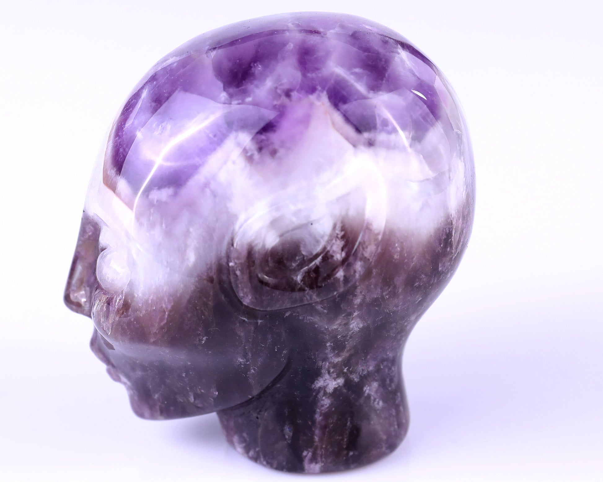 2.9" Dream Amethyst Hand Carved Crystal Elf Alien Sculpture Crystallumi