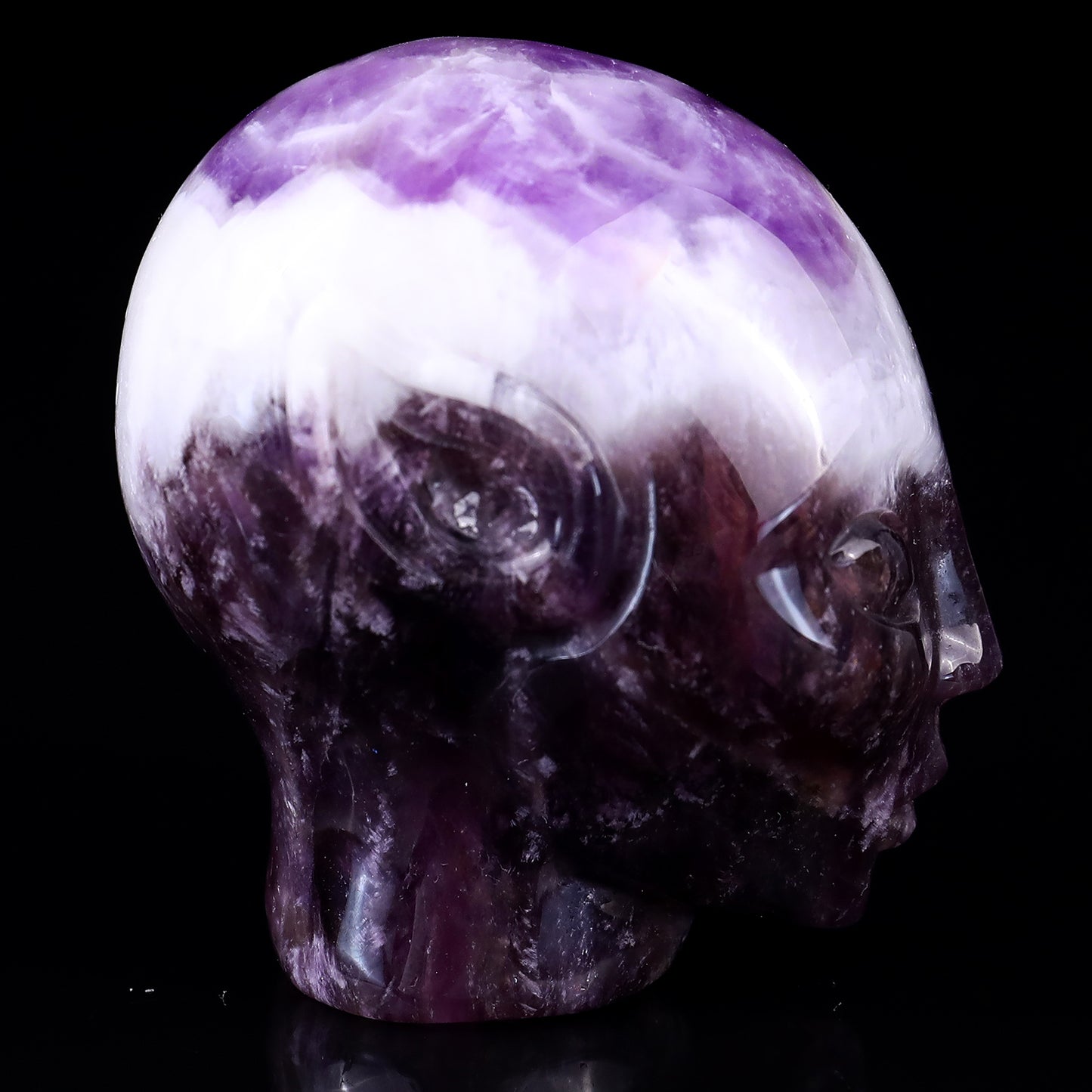 2.9"Dream Amethyst Hand Carved Crystal Elf Alien Sculpture Crystallumi