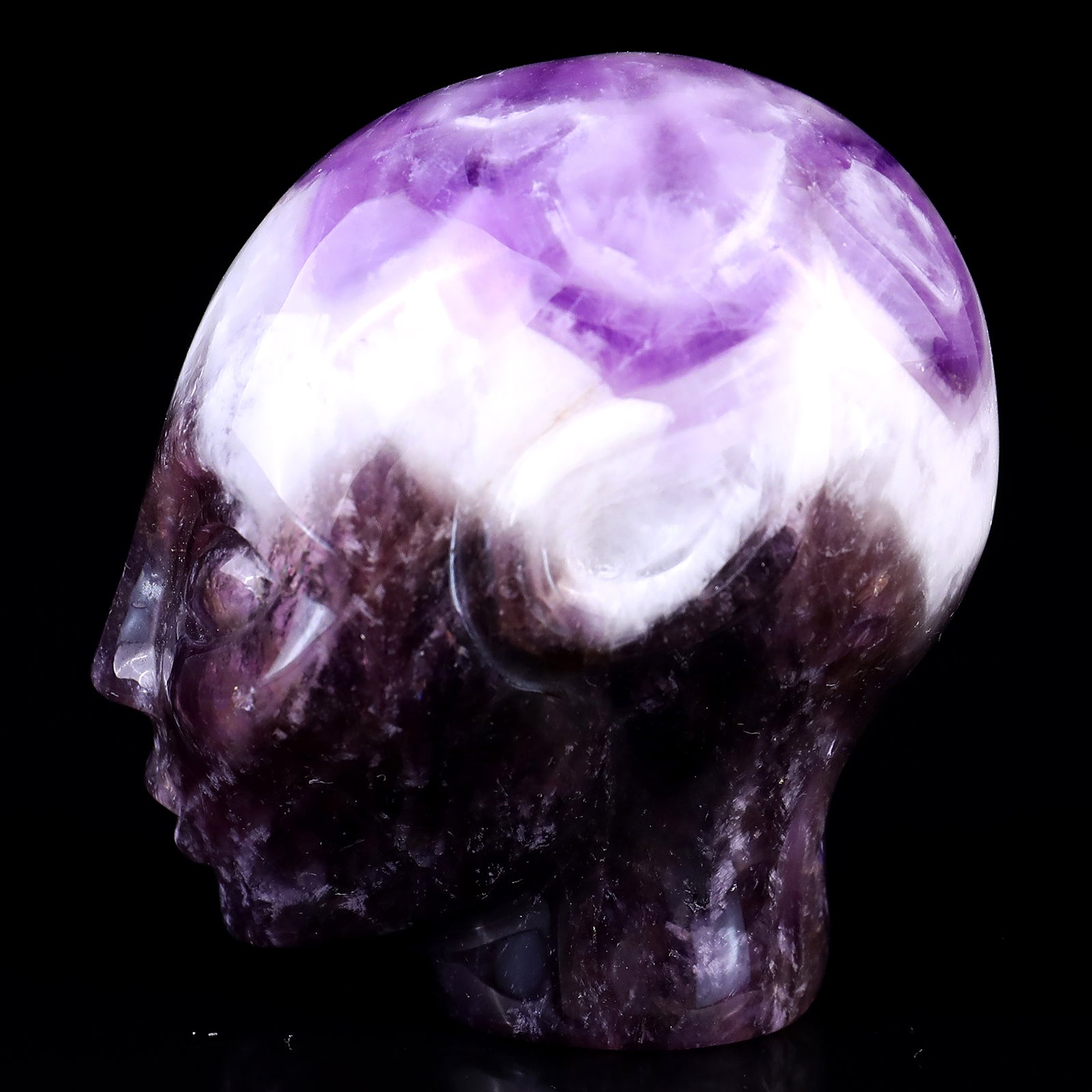 2.9"Dream Amethyst Hand Carved Crystal Elf Alien Sculpture Crystallumi