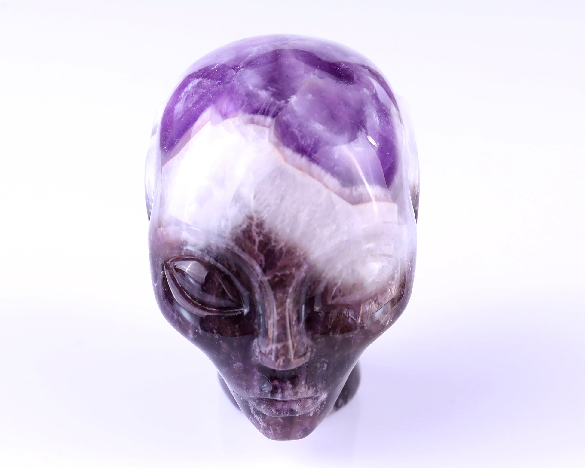 2.9" Dream Amethyst Hand Carved Crystal Elf Alien Sculpture Crystallumi