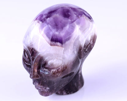 2.9" Dream Amethyst Hand Carved Crystal Elf Alien Sculpture Crystallumi