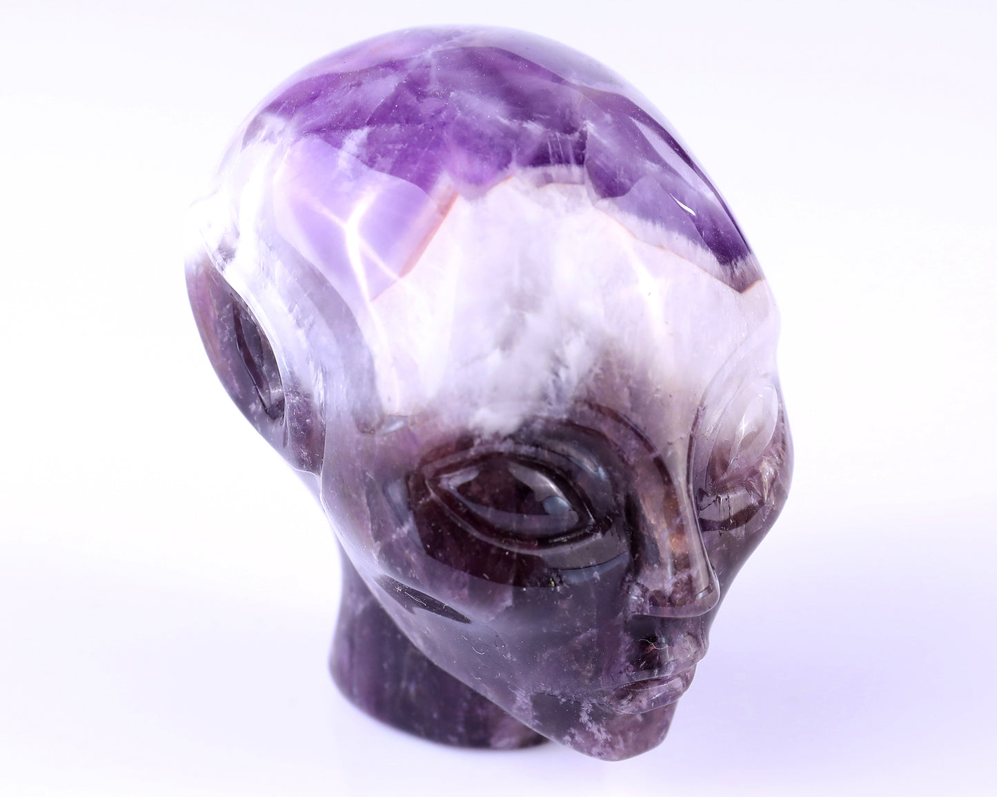 2.9" Dream Amethyst Hand Carved Crystal Elf Alien Sculpture Crystallumi