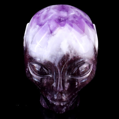 2.9"Dream Amethyst Hand Carved Crystal Elf Alien Sculpture Crystallumi