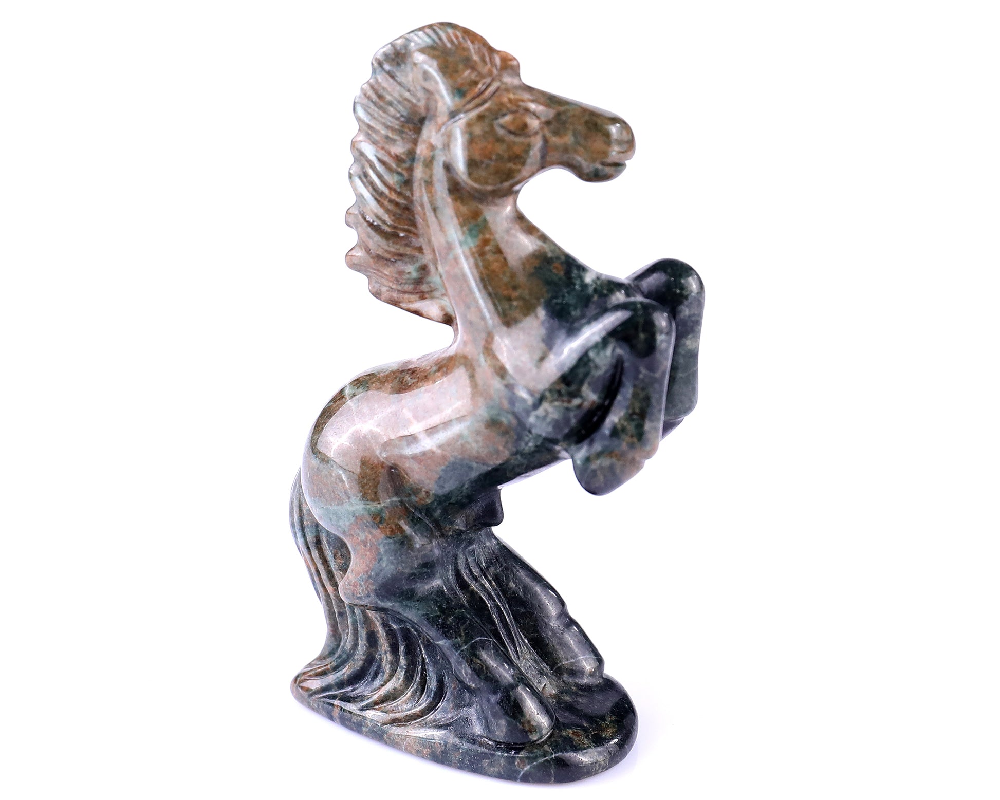 2.9" Jiulong Jade Hand Carved Crystal Horse Sculpture Crystallumi