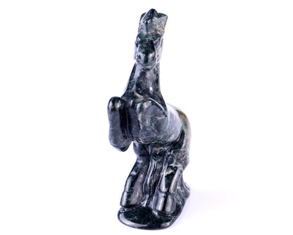 2.9" Jiulong Jade Hand Carved Crystal Horse Sculpture Crystallumi