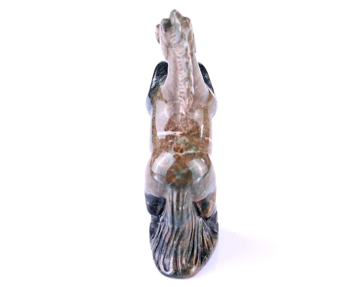 2.9" Jiulong Jade Hand Carved Crystal Horse Sculpture Crystallumi