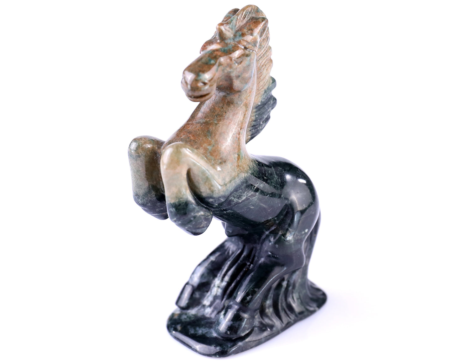 2.9" Jiulong Jade Hand Carved Crystal Horse Sculpture Crystallumi