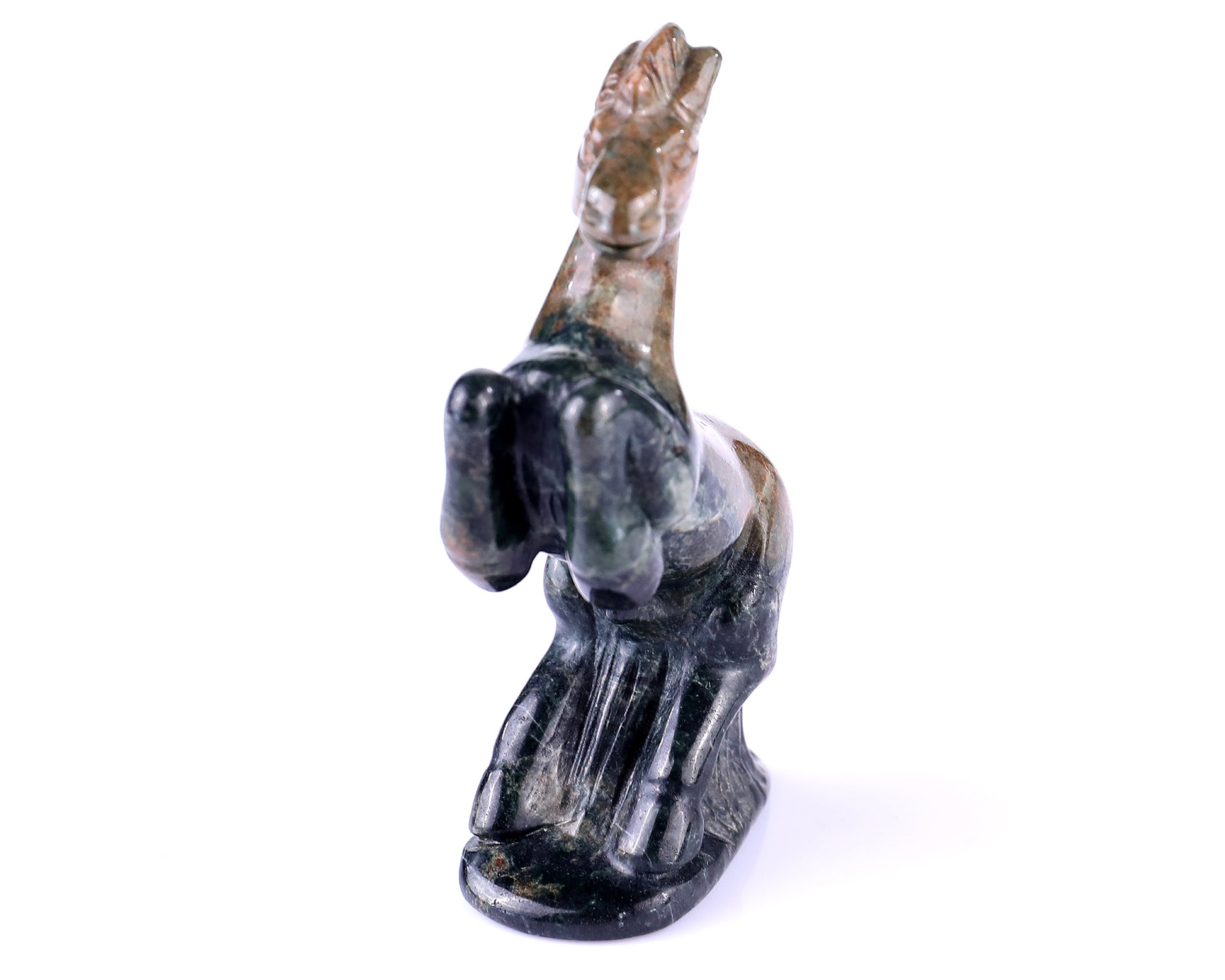 2.9" Jiulong Jade Hand Carved Crystal Horse Sculpture Crystallumi