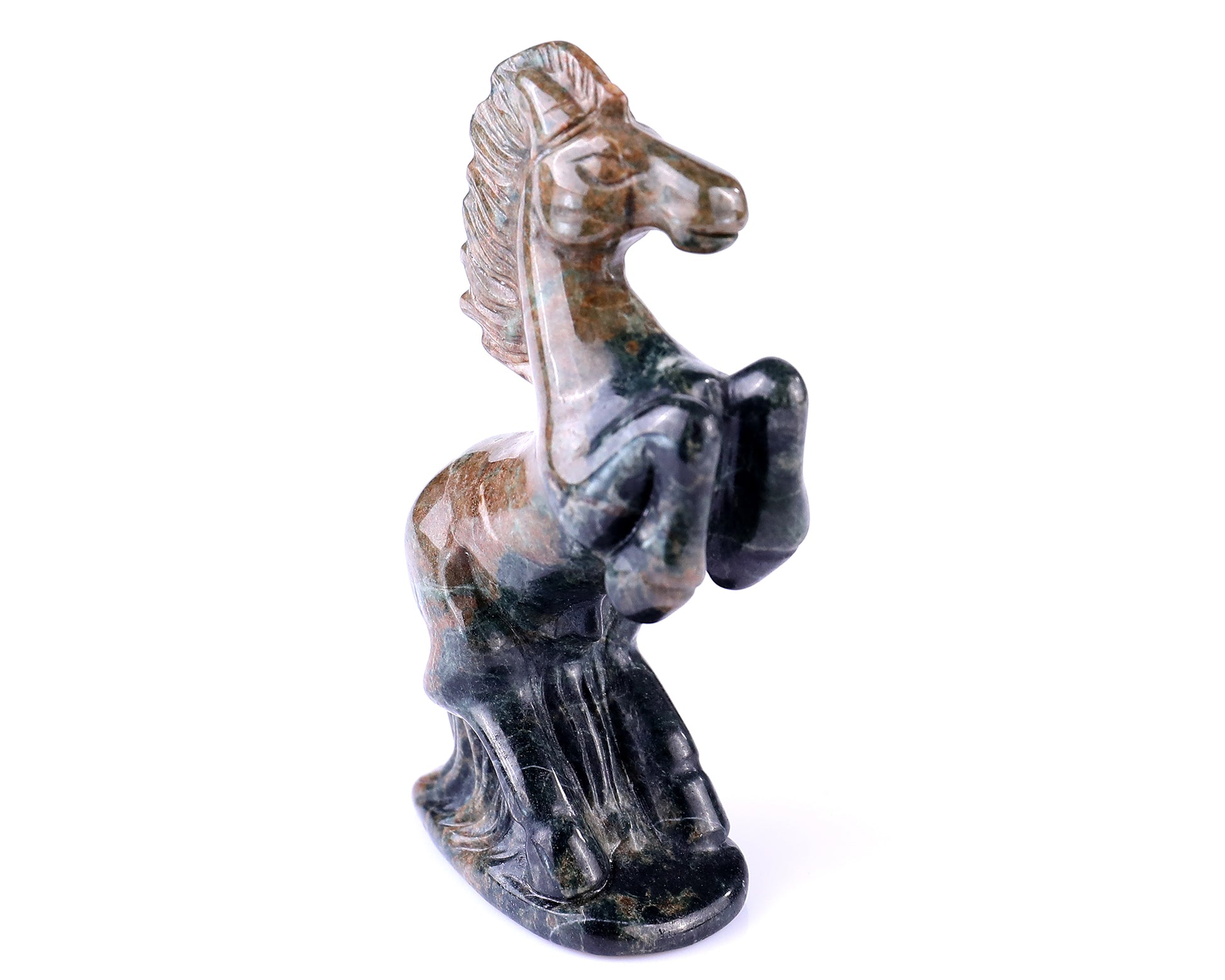 2.9" Jiulong Jade Hand Carved Crystal Horse Sculpture Crystallumi