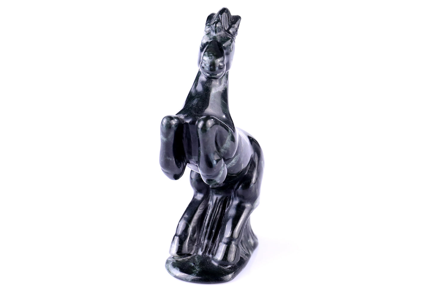 2.9" Jiulong Jade Hand Carved Crystal Horse Sculpture Crystallumi