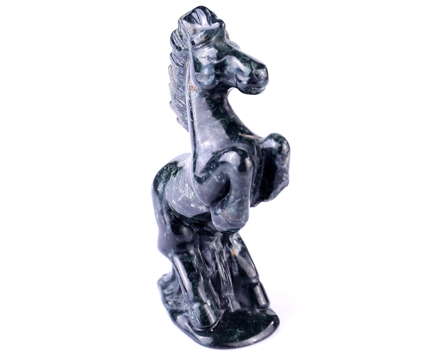 2.9" Jiulong Jade Hand Carved Crystal Horse Sculpture Crystallumi