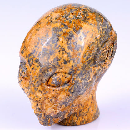 2.9" Leopard Skin Jasper Hand Carved Crystal Elf Alien Sculpture Crystallumi