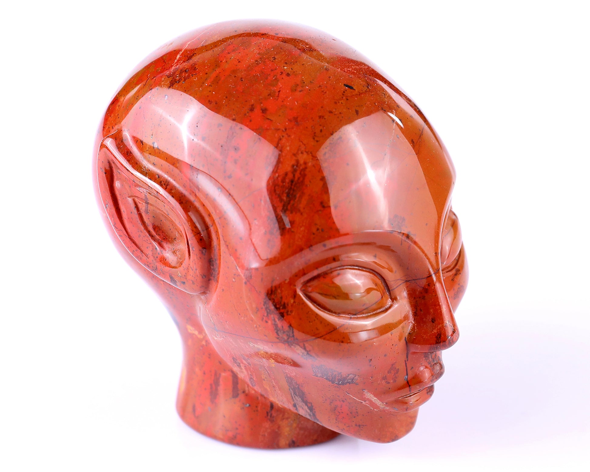 2.9" Red Jasper Hand Carved Crystal Elf Alien Sculpture Crystallumi