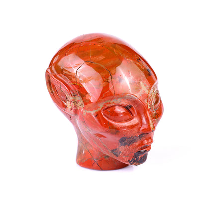 2.9" Red Jasper Hand Carved Crystal Elf Alien Sculpture Crystallumi