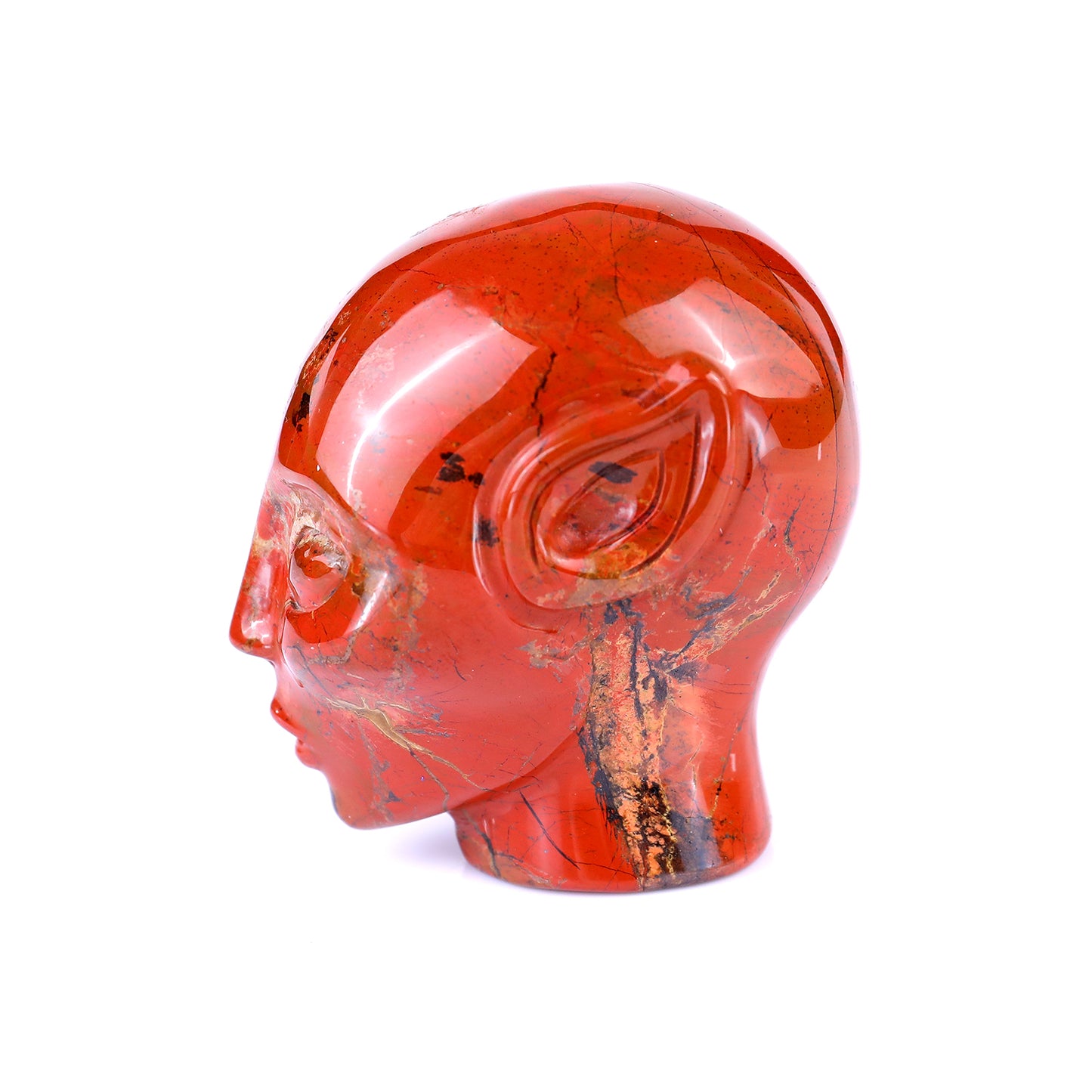 2.9" Red Jasper Hand Carved Crystal Elf Alien Sculpture Crystallumi