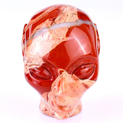 2.9" Red Jasper Hand Carved Crystal Elf Alien Sculpture Crystallumi