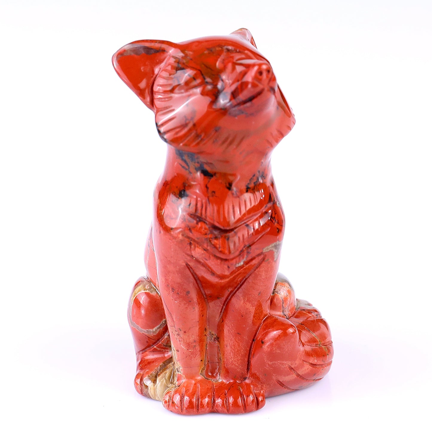 2.9" Red Jasper Hand Carved Crystal Fox Sculpture Crystallumi