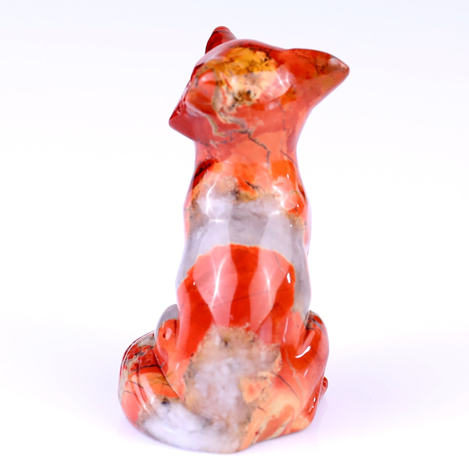 2.9" Red Jasper Hand Carved Crystal Fox Sculpture Crystallumi