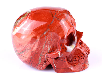 2.9" Red Jasper Hand Carved Crystal Realistic Skull Sculpture Crystallumi