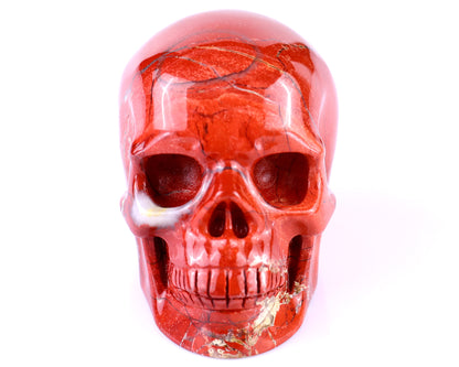 2.9" Red Jasper Hand Carved Crystal Realistic Skull Sculpture Crystallumi