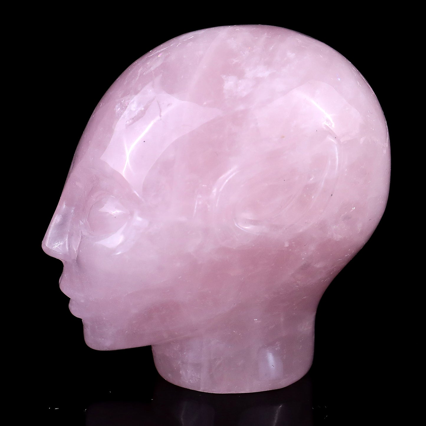 2.9" Rose Quartz Hand Carved Crystal Elf Alien Sculpture Crystallumi