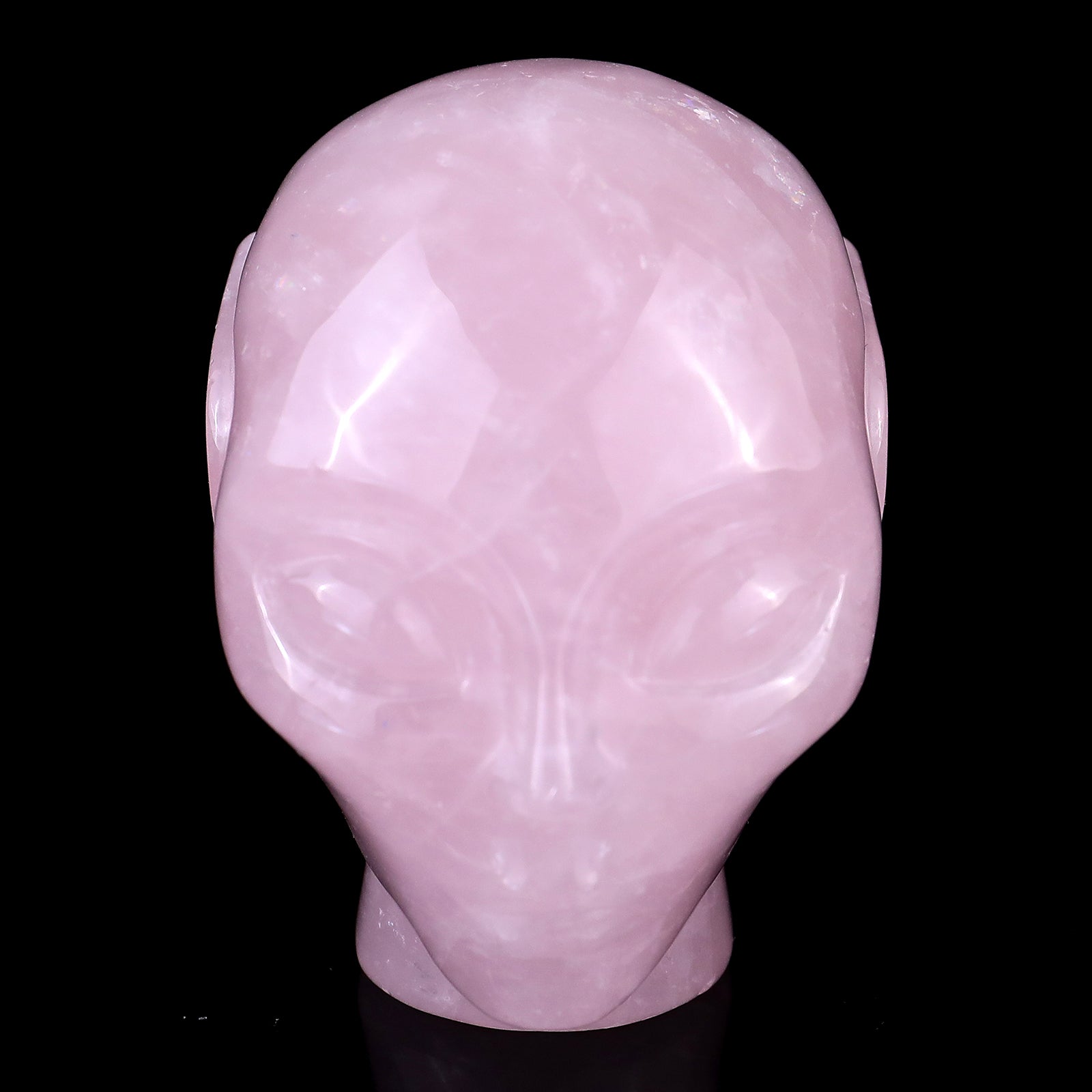 2.9" Rose Quartz Hand Carved Crystal Elf Alien Sculpture Crystallumi