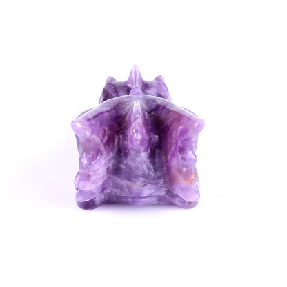 3.1" Dream Amethyst Hand Carved Crystal Dragon Skull Sculpture