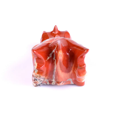 3.1" Red Jasper Hand Carved Crystal Dragon Skull Sculpture