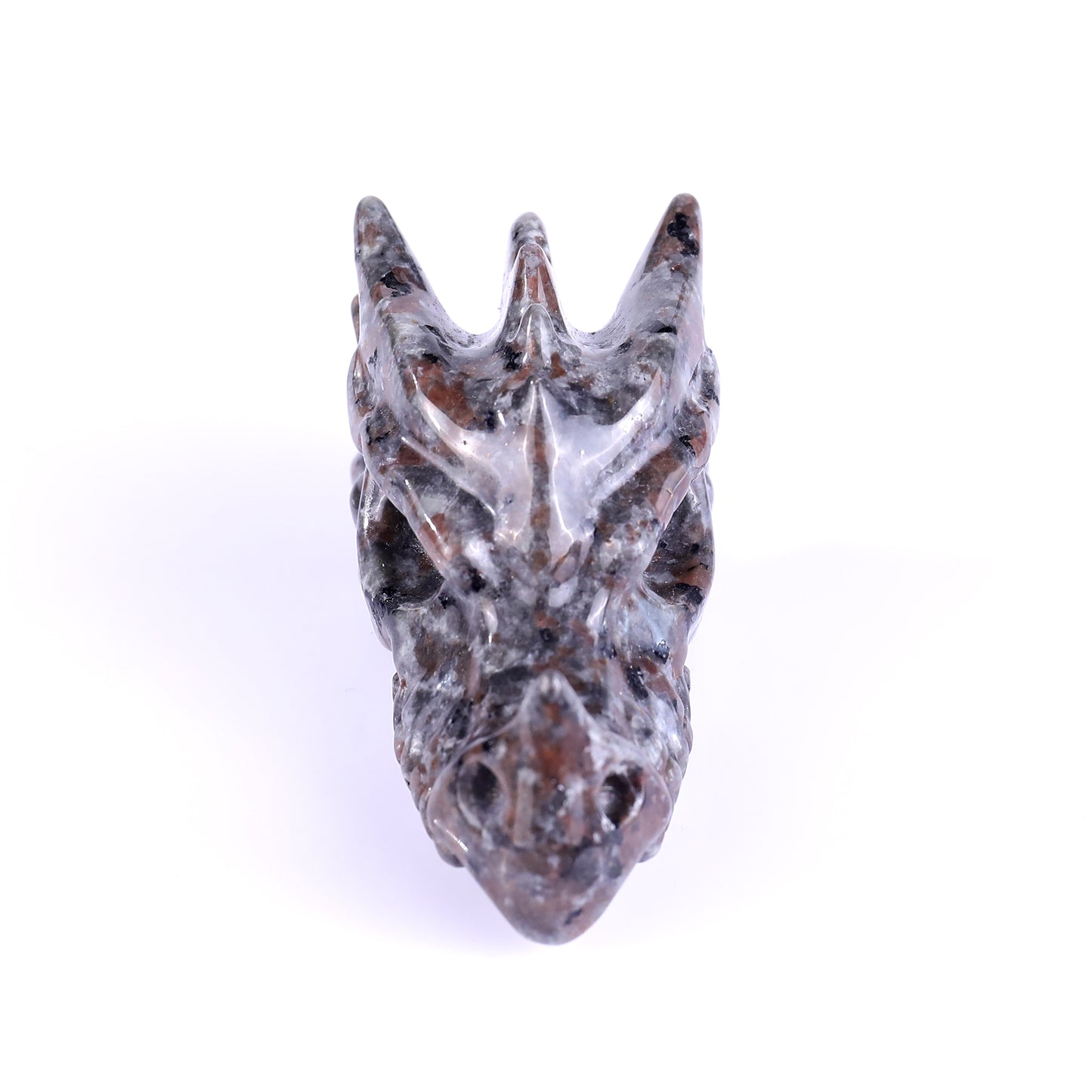 3.1" Yooperlite Hand Carved Crystal Dragon Skull Sculpture