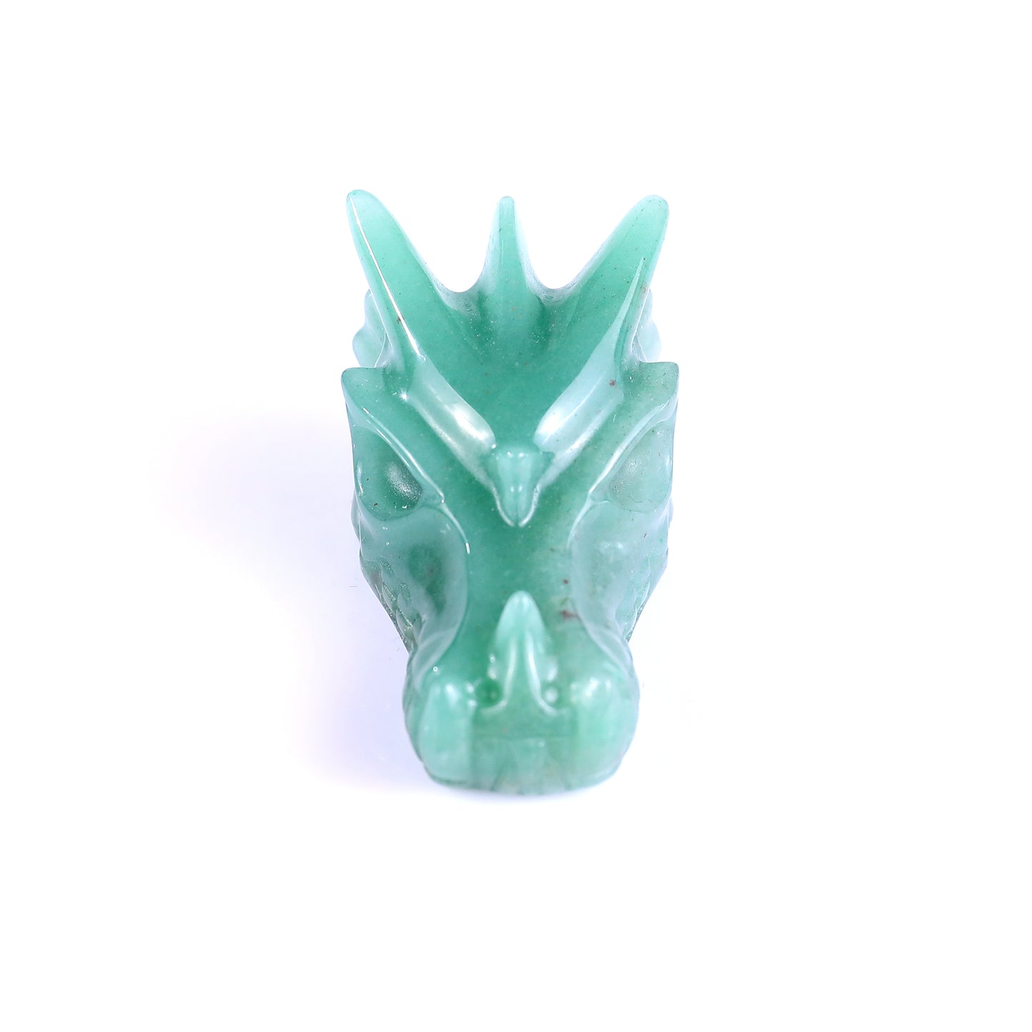 1.7" Green Aventurine Hand Carved Crystal Dragon Skull Sculpture