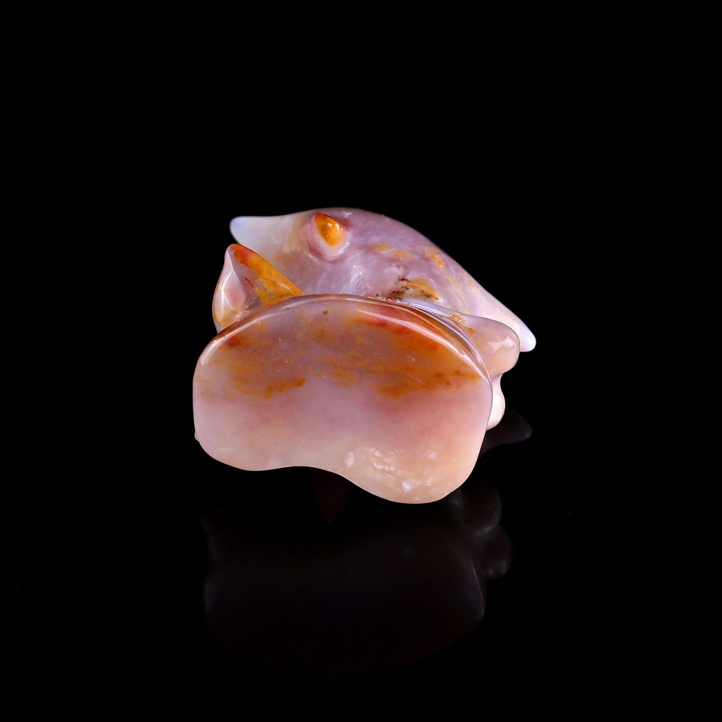 3.0" Chalcedony Hand Carved Crystal Dolphin Sculpture