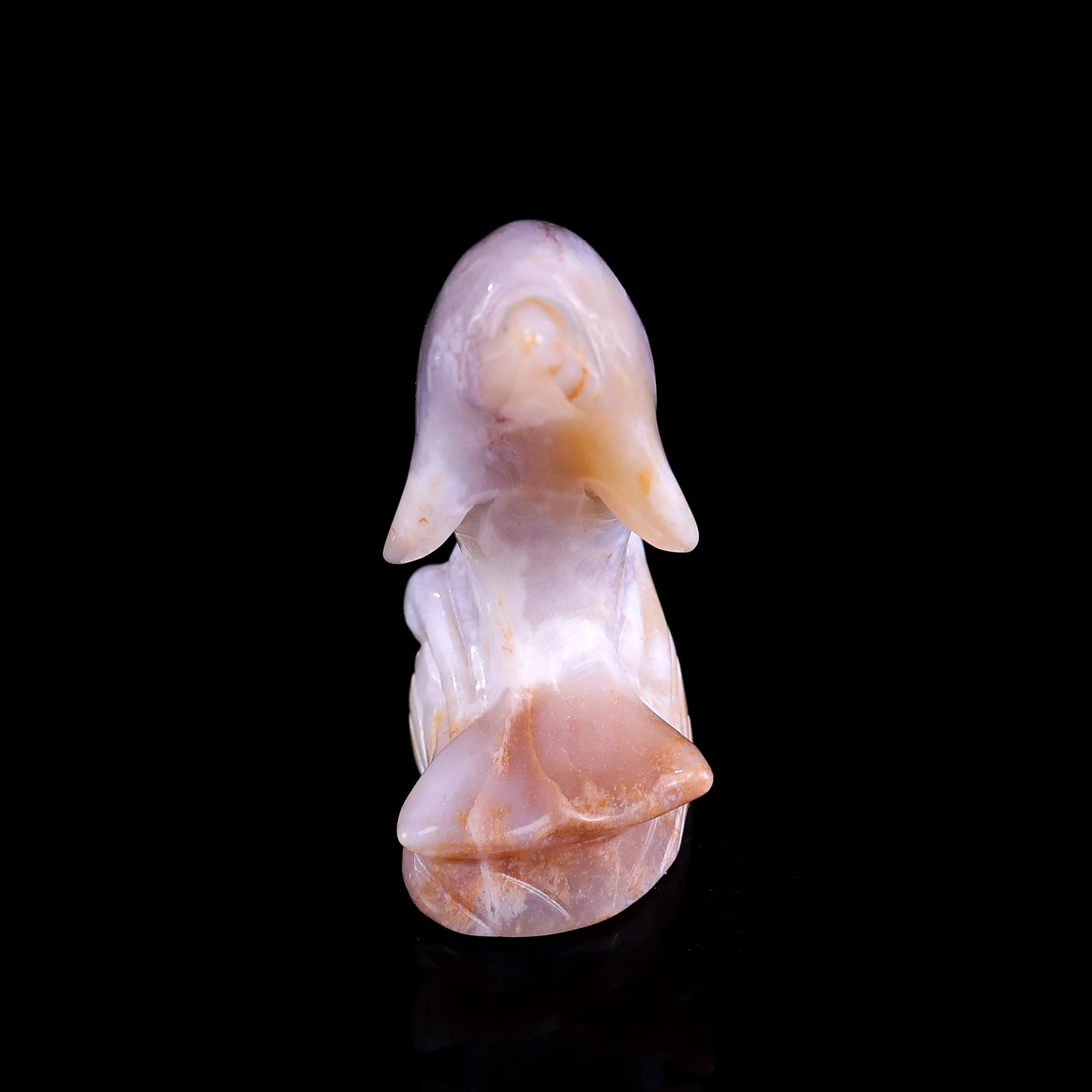 3.0" Chalcedony Hand Carved Crystal Dolphin Sculpture