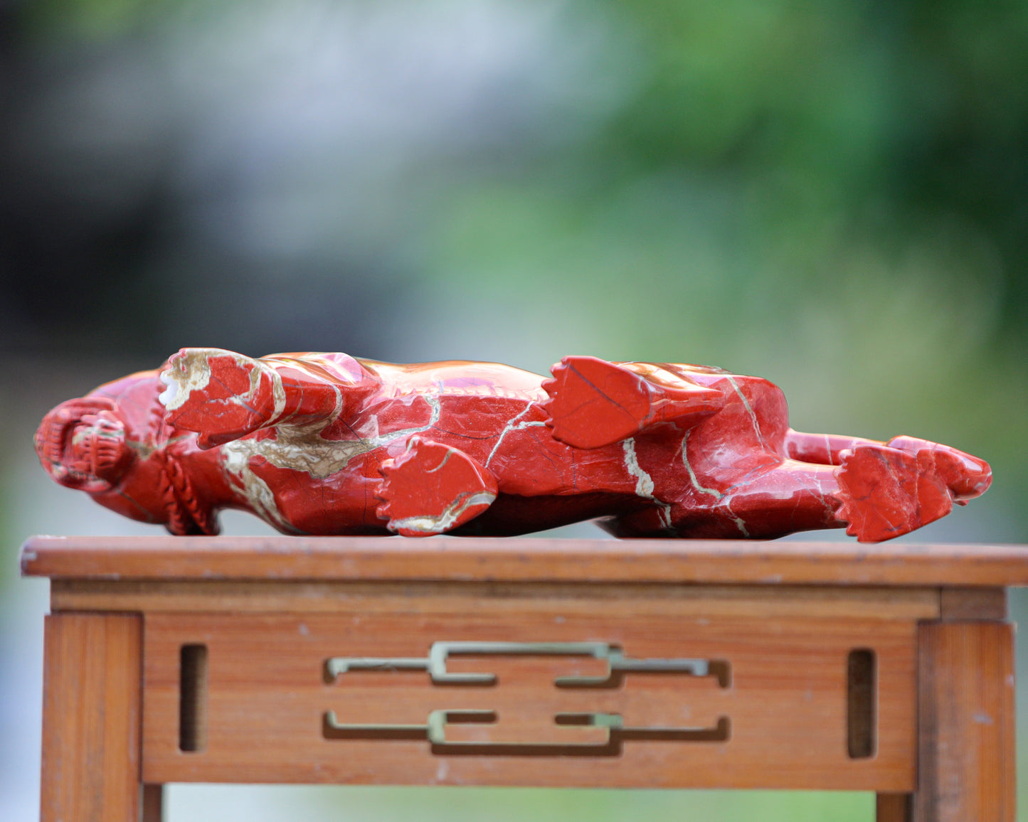 Amazing 11.0" Red Jasper Hand Carved Crystal Tiger Sculpture