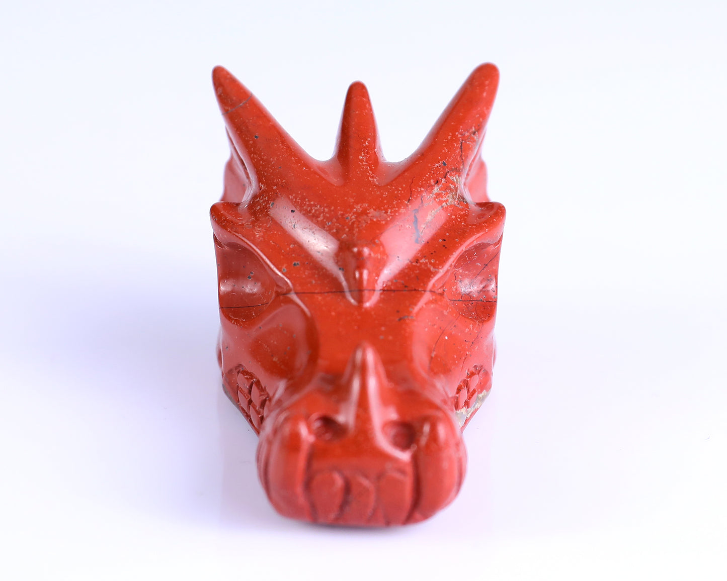 2.5" Red Jasper Hand Carved Crystal Dragon Skull Sculpture