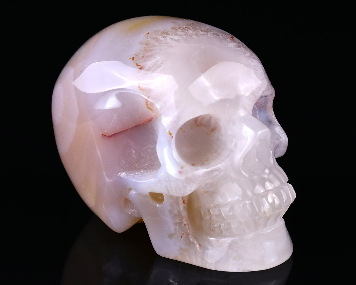 3.0" Agate Hand Carved Crystal Realistic Skull Sculpture Crystallumi