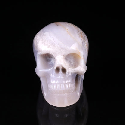 3.0" Agate Hand Carved Crystal Realistic Skull Sculpture Crystallumi