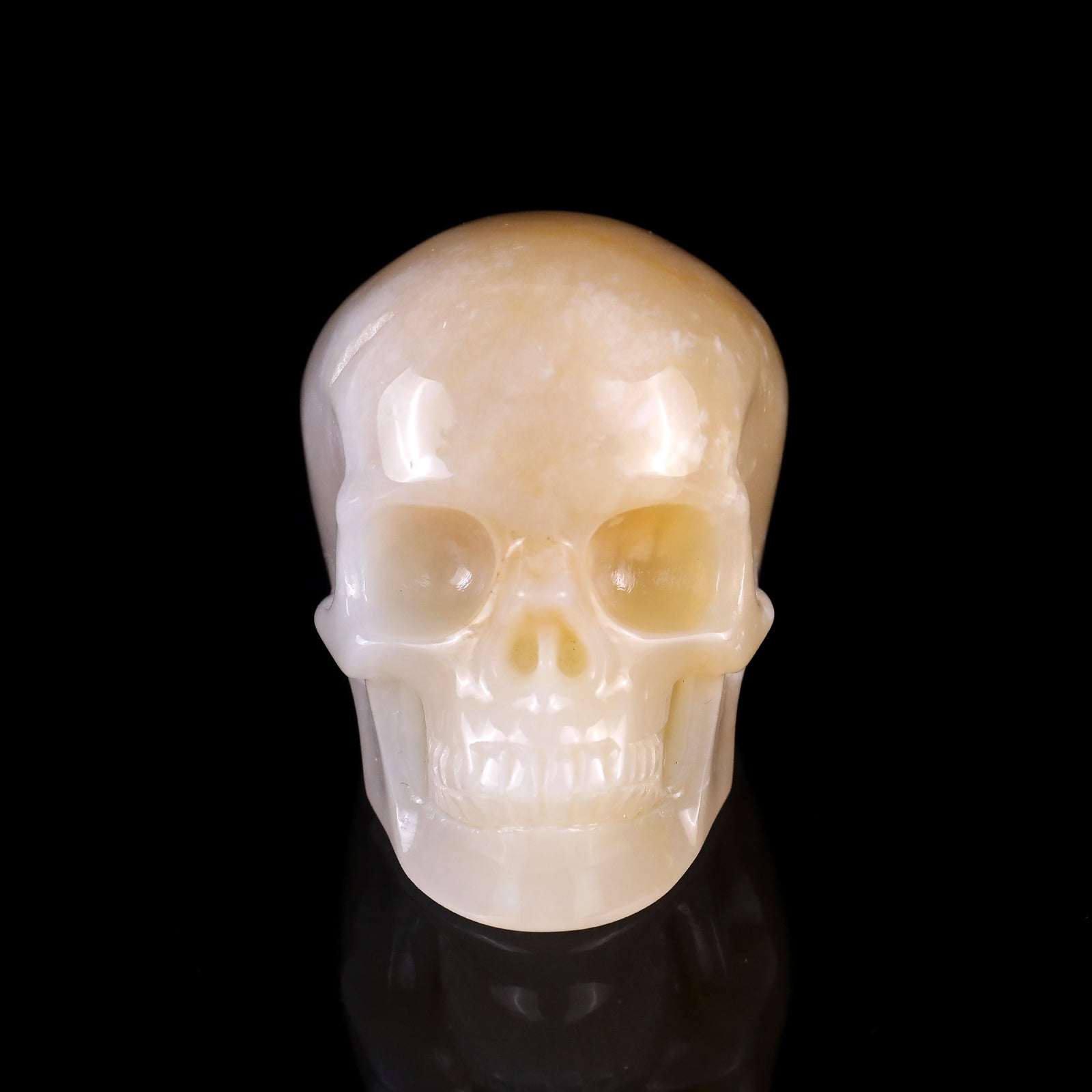 3.0" Agate Hand Carved Crystal Realistic Skull Sculpture Crystallumi