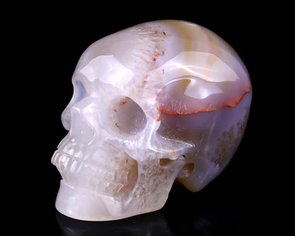 3.0" Agate Hand Carved Crystal Realistic Skull Sculpture Crystallumi