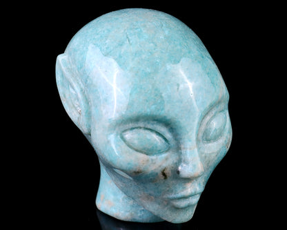 3.0" Amazonite Hand Carved Crystal Elf Alien Sculpture Crystallumi