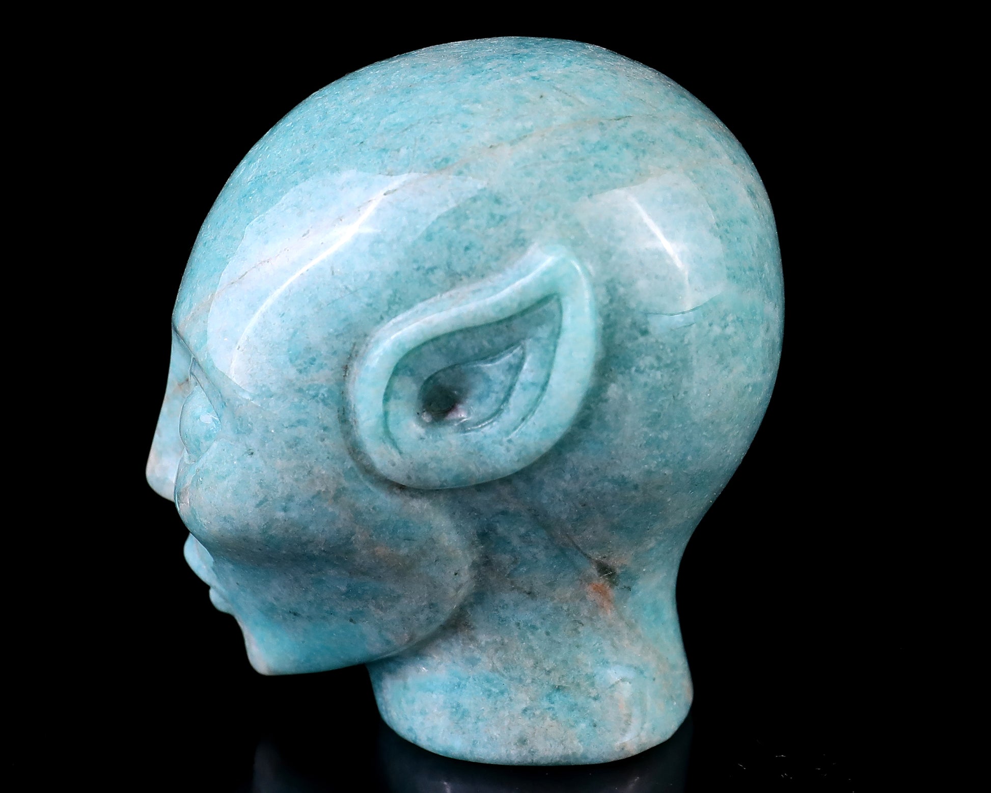 3.0" Amazonite Hand Carved Crystal Elf Alien Sculpture Crystallumi