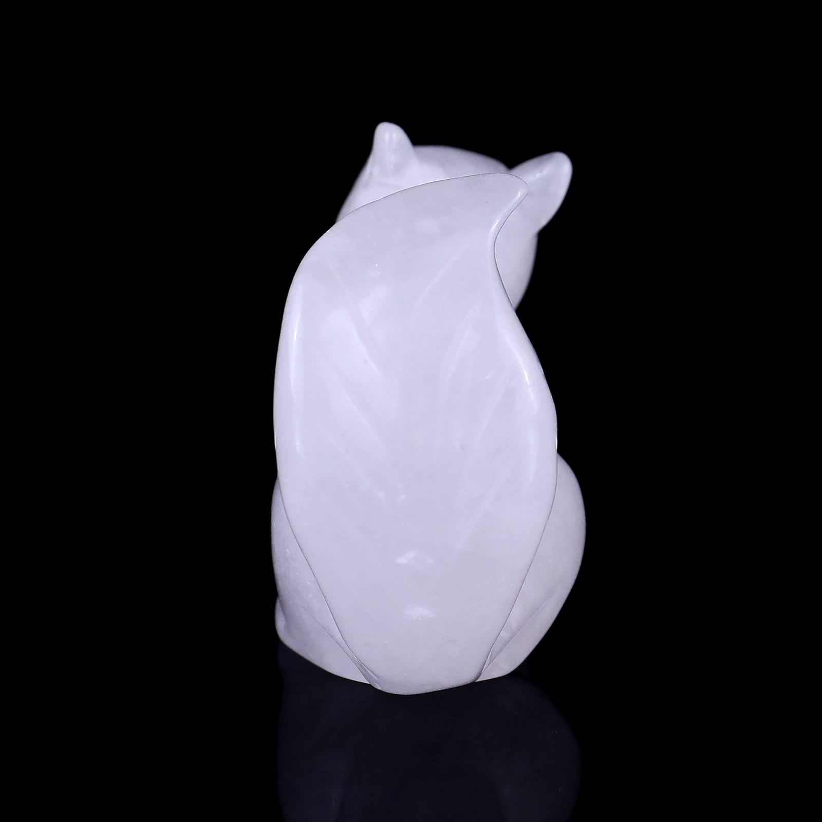 3.0" Angolan Quartz Hand Carved Crystal Squirrel Sculpture Crystallumi