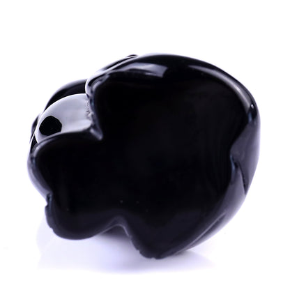 3.0" Black Obsidian Hand Carved Crystal Cat Sculpture Crystallumi