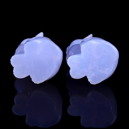 3.0" Blue Chalcedony Hand Carved Crystal Cat Sculpture Crystallumi