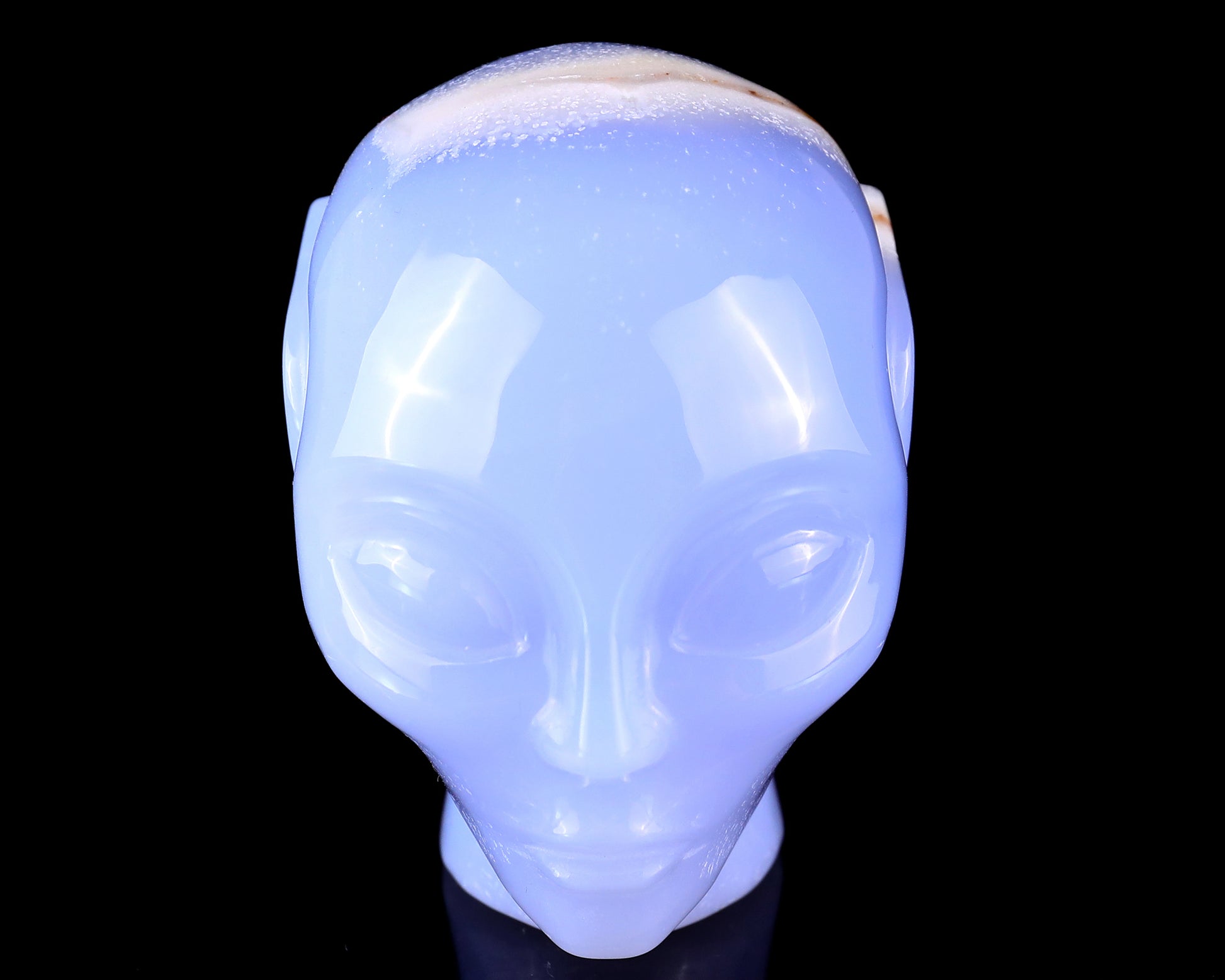 3.0" Blue Chalcedony Hand Carved Crystal Elf Alien Sculpture Crystallumi