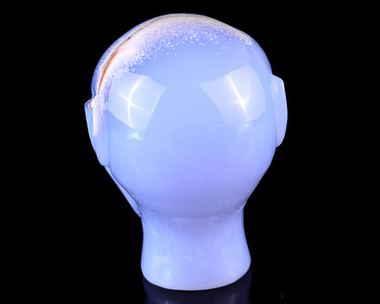 3.0" Blue Chalcedony Hand Carved Crystal Elf Alien Sculpture Crystallumi