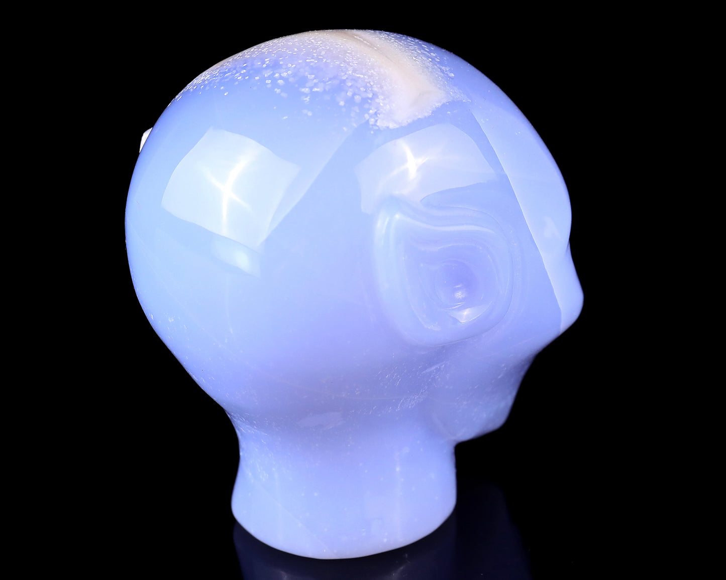 3.0" Blue Chalcedony Hand Carved Crystal Elf Alien Sculpture Crystallumi