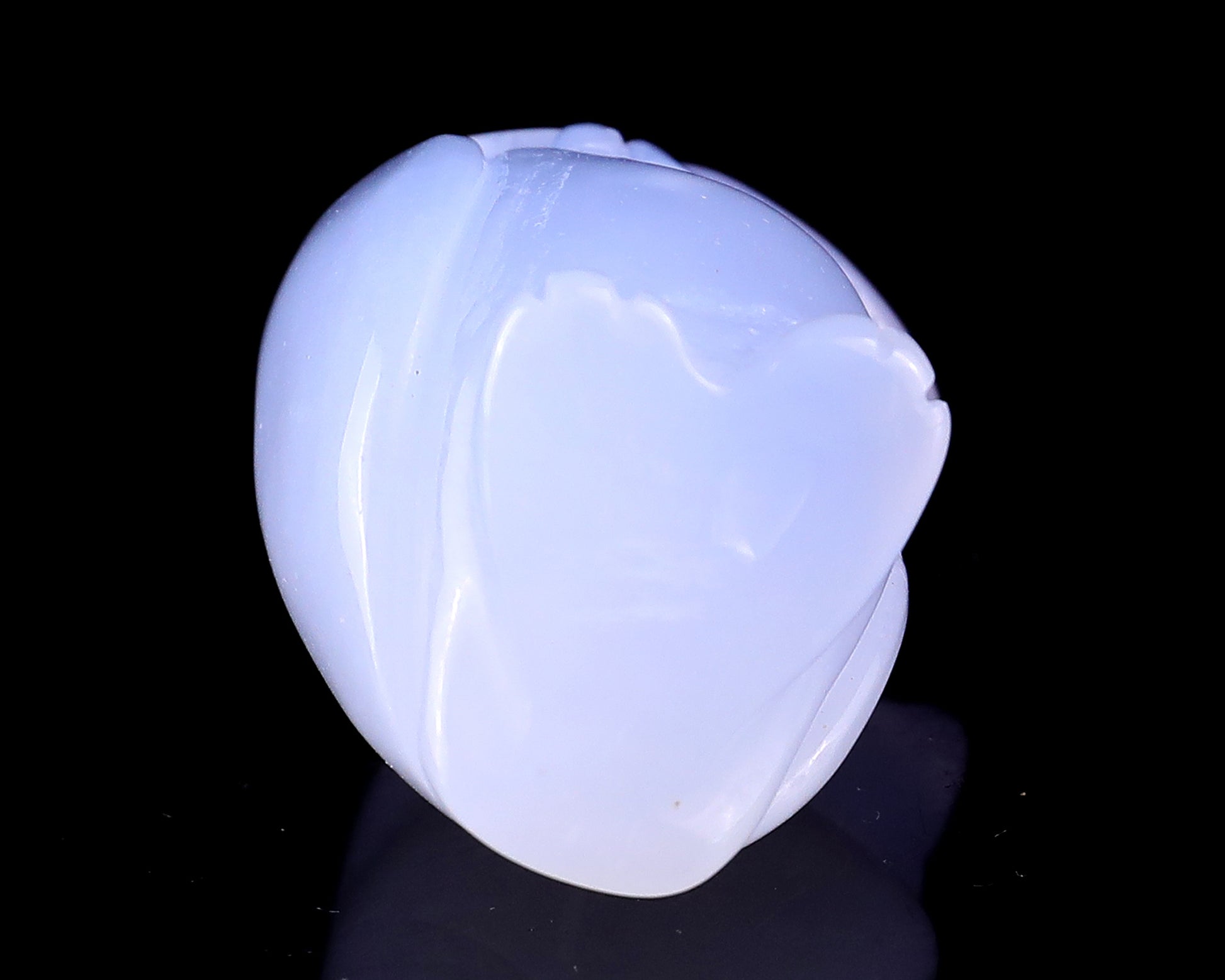 3.0" Blue Chalcedony Hand Carved Crystal Owl Sculpture Crystallumi