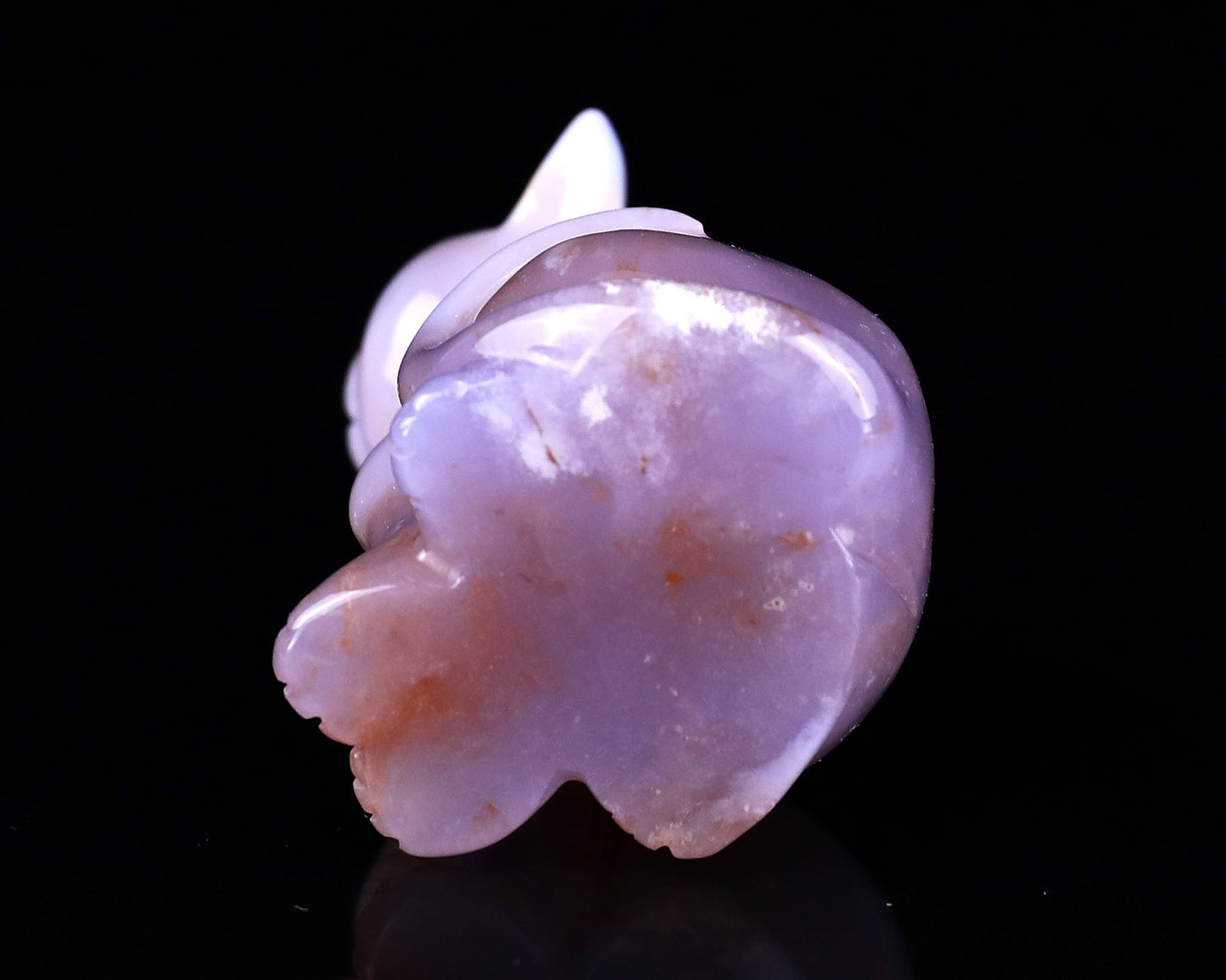 3.0" Chalcedony Hand Carved Crystal Cat Sculpture Crystallumi